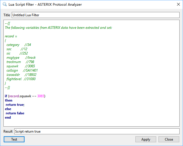 Lua Filter Test Success