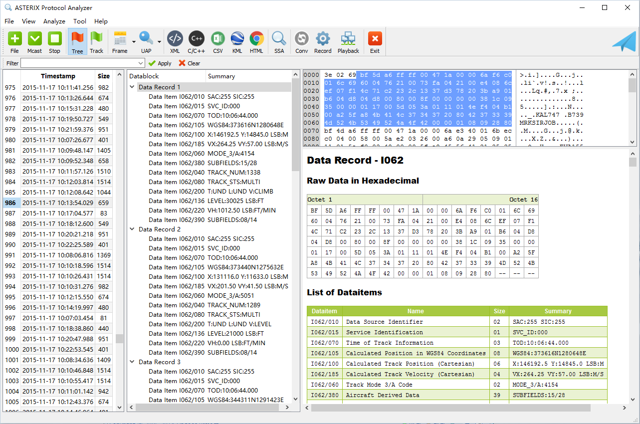 Sky Analyzer for ASTERIX