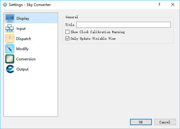 Configuration Window - Display