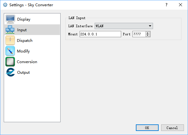 Configuration Window - Input