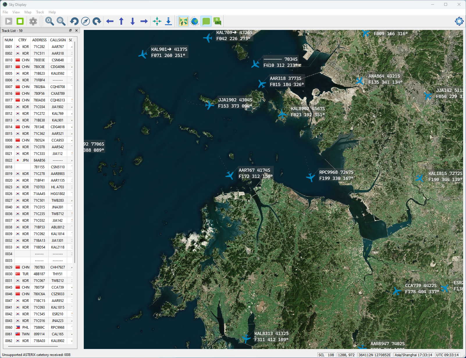 Sky Display Satellite Map